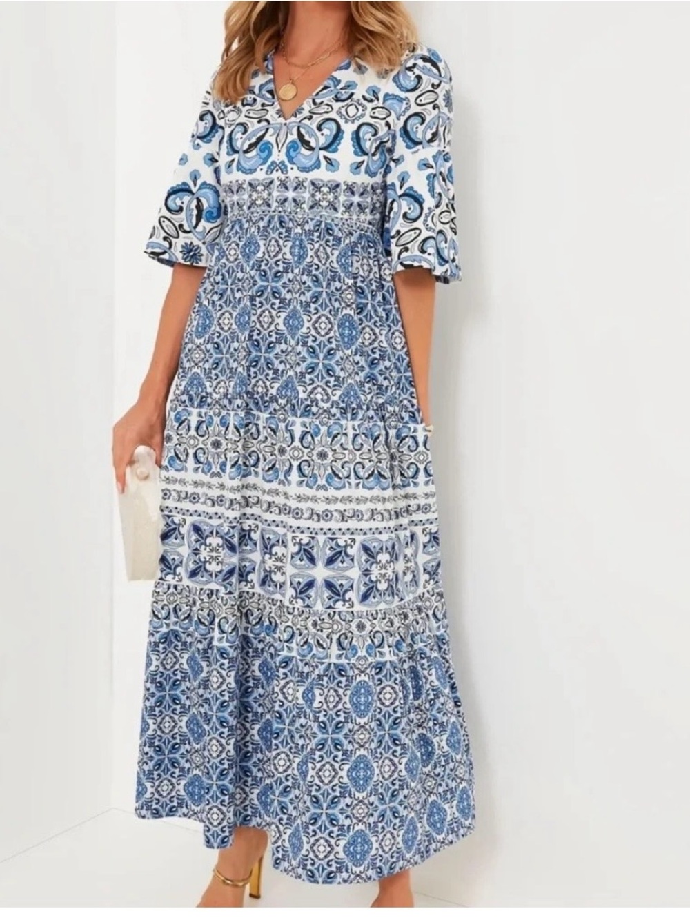 Tuckernuck Majolica Tile Ginger Dress (L)